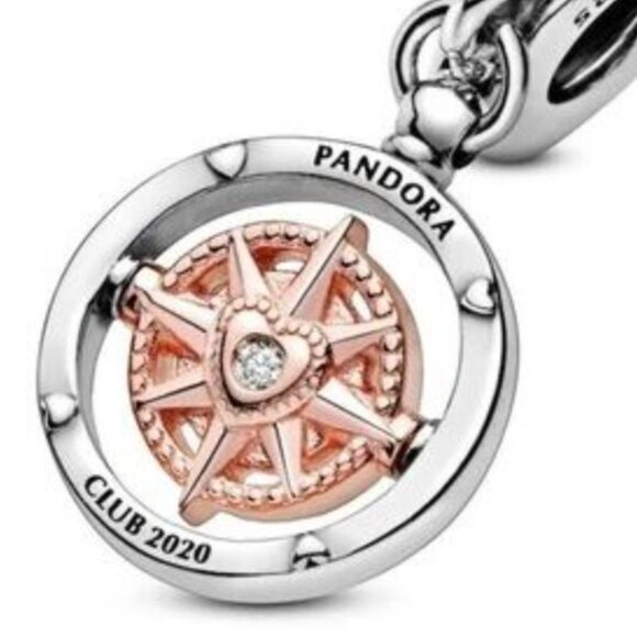 Pandora New Authentic Pandora Club 2020 Compass Dangle Charm - Picture 2 of 3